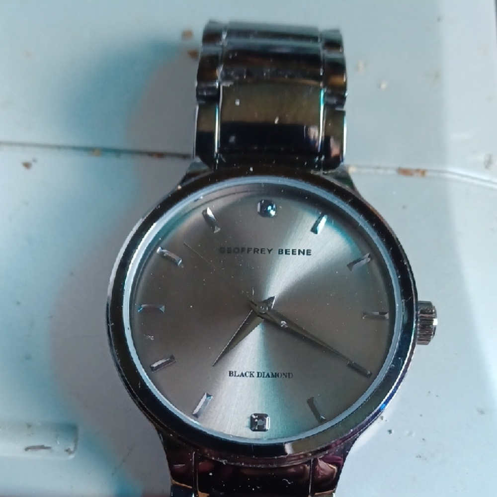 Geoffrey Beene Black Diamond Mens Watch